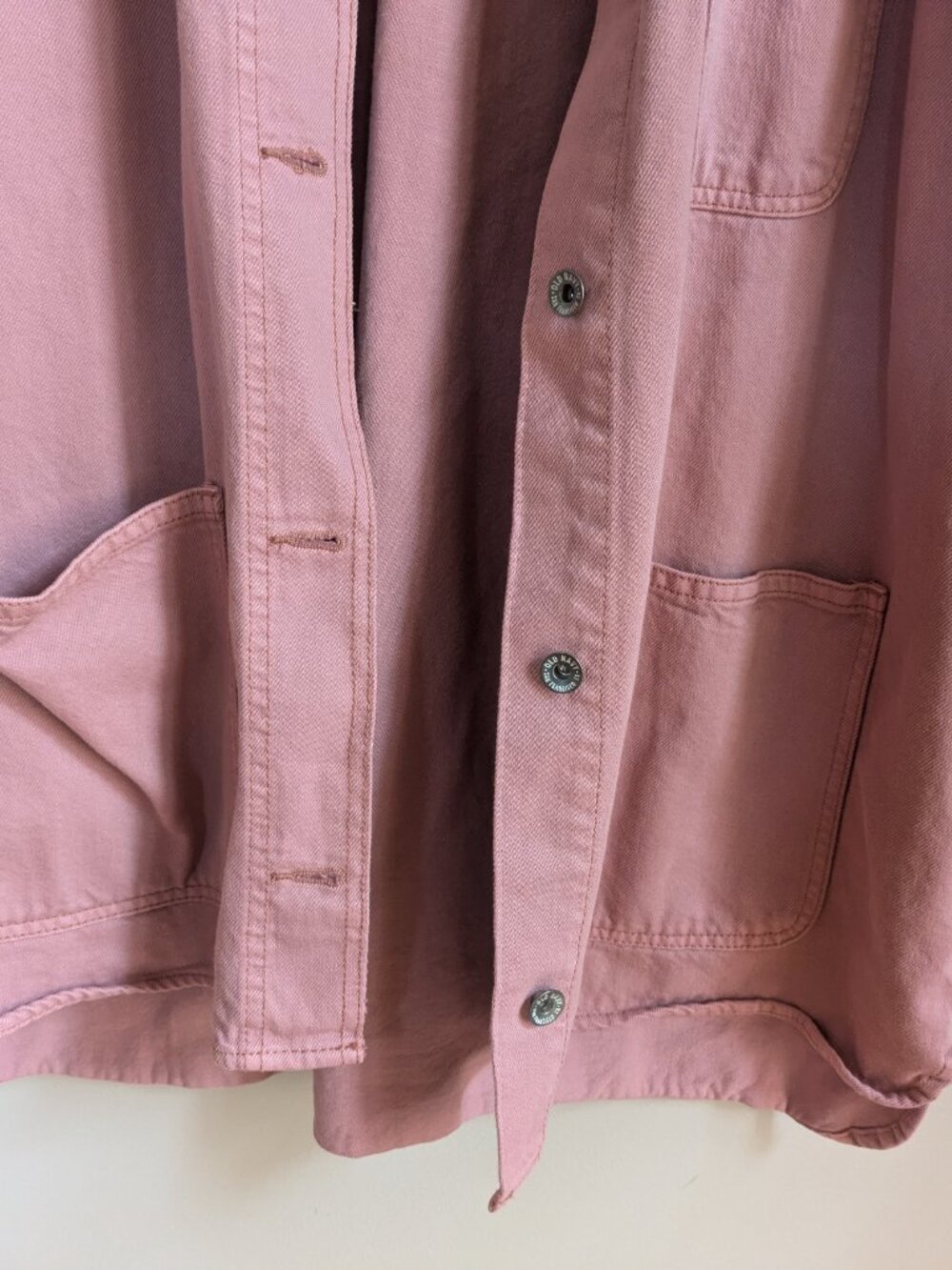 old navy chore barn utility denim jacket pink dusty rose size XL #430 - Picture 3 of 6
